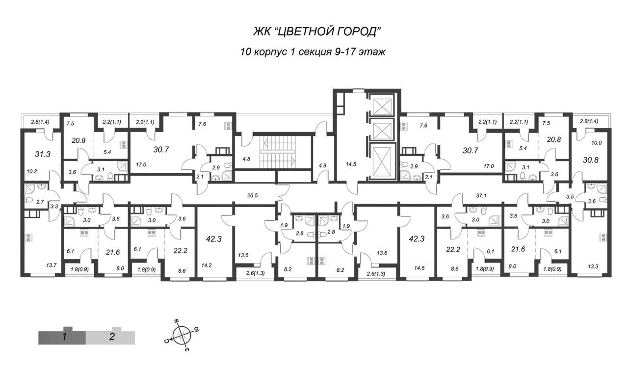 1-комнатная квартира (31м2) на продажу по адресу Муринская дор.— фото 2 из 4