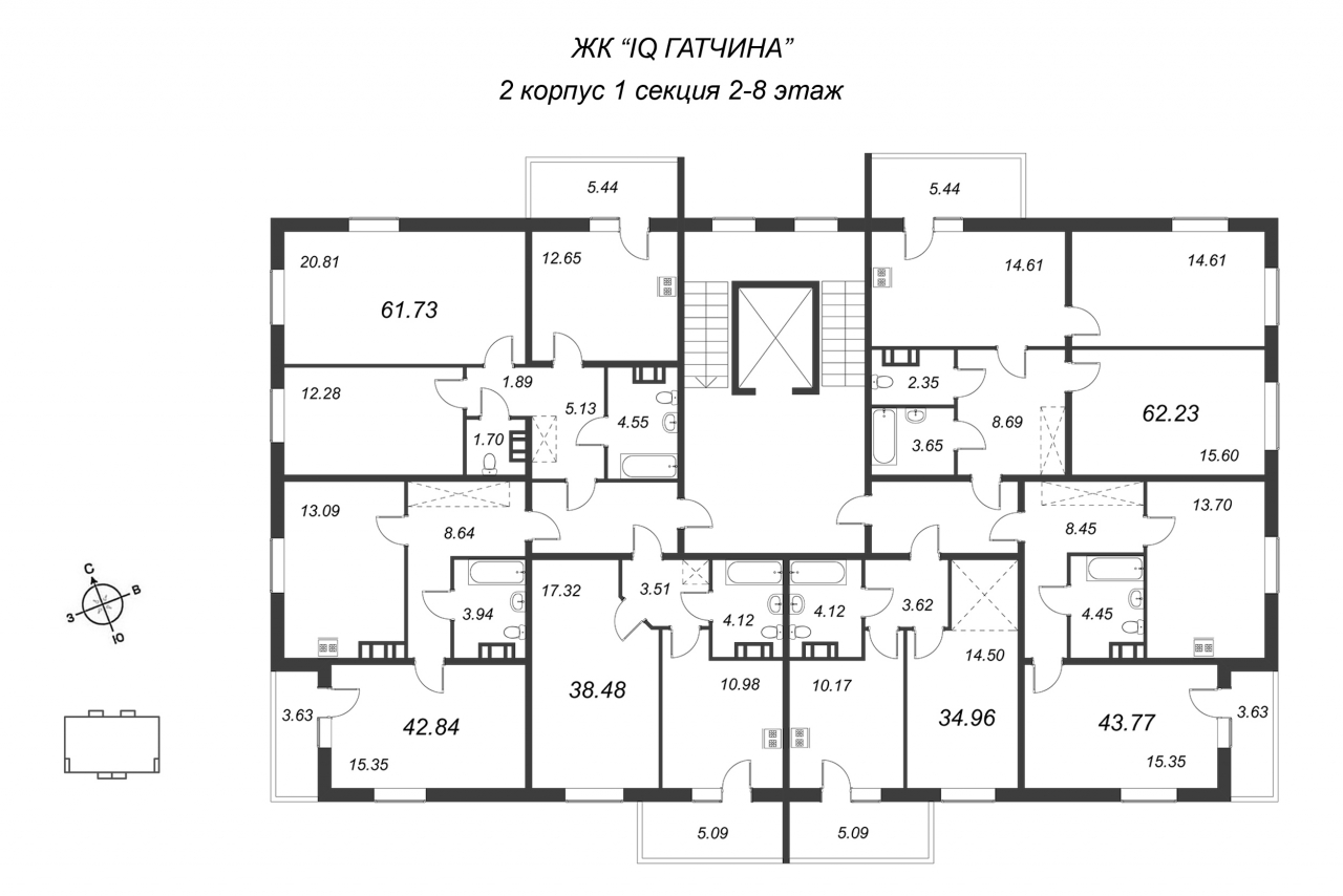 1-комнатная квартира (44м2) на продажу по адресу Ленинградское ш.— фото 2 из 4
