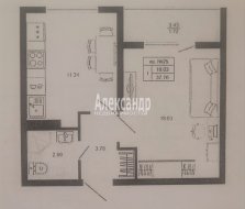 1-комнатная квартира (36м2) на продажу по адресу Малое Верево дер., Кутышева ул., 9— фото 22 из 25