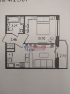 1-комнатная квартира (32м2) на продажу по адресу Мурино г., Воронцовский бул., 21— фото 3 из 13