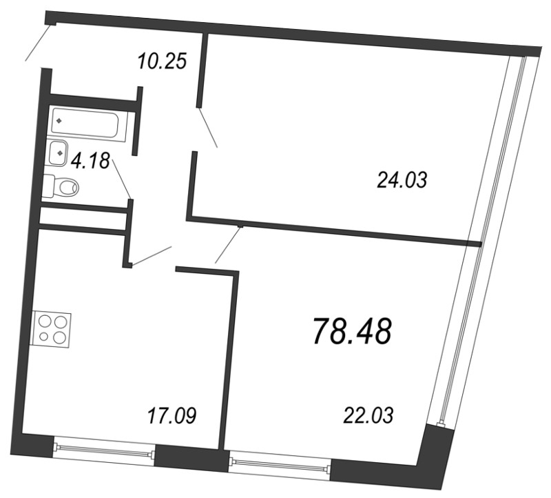 2-комнатная квартира (78м2) на продажу по адресу Средний пр-кт В.О.— фото 1 из 4