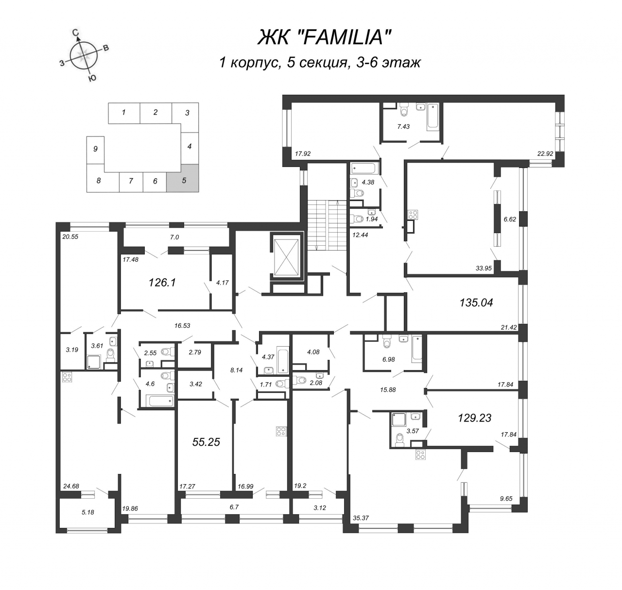 4-комнатная квартира (129м2) на продажу по адресу Петровский пр-кт— фото 2 из 4
