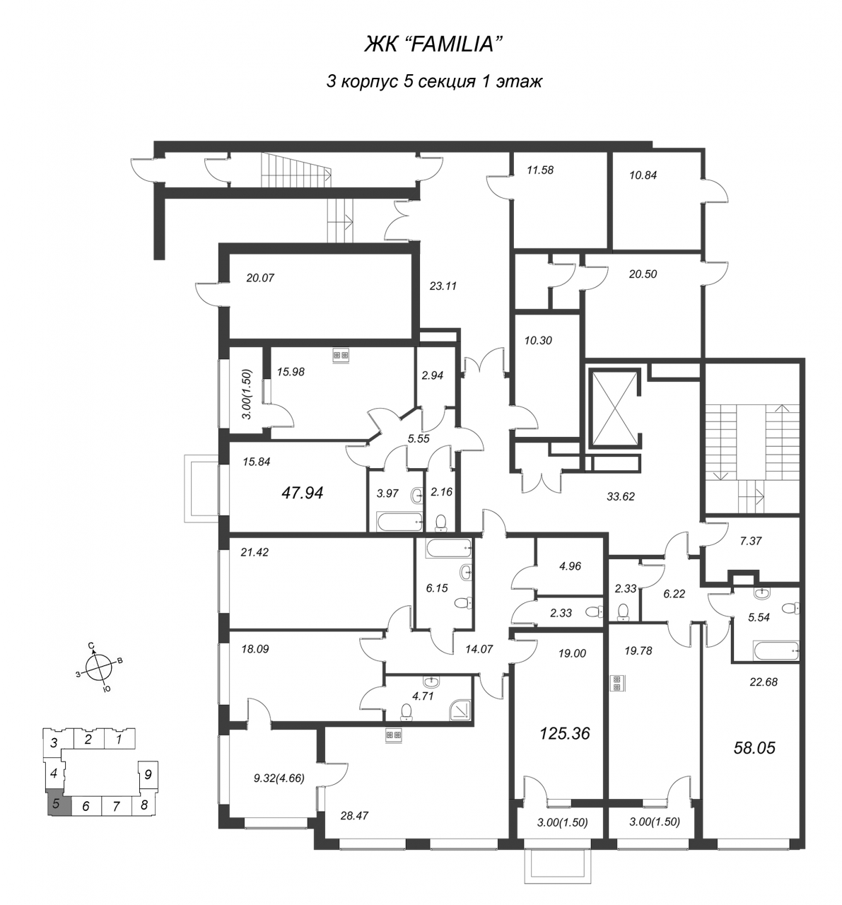 3-комнатная квартира (125м2) на продажу по адресу Петровский пр-кт— фото 2 из 4