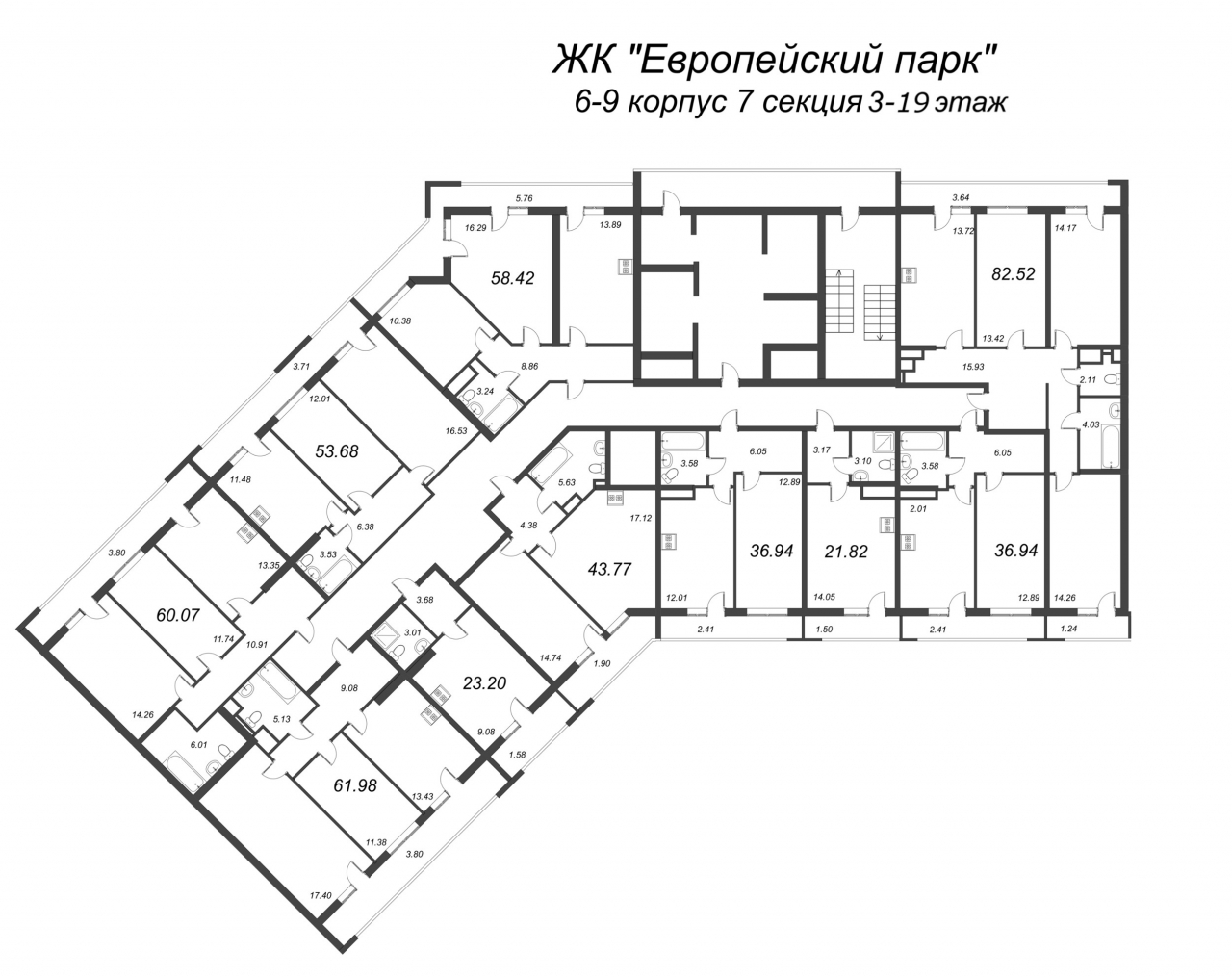 1-комнатная квартира (37м2) на продажу по адресу Европейский пр-кт— фото 2 из 4