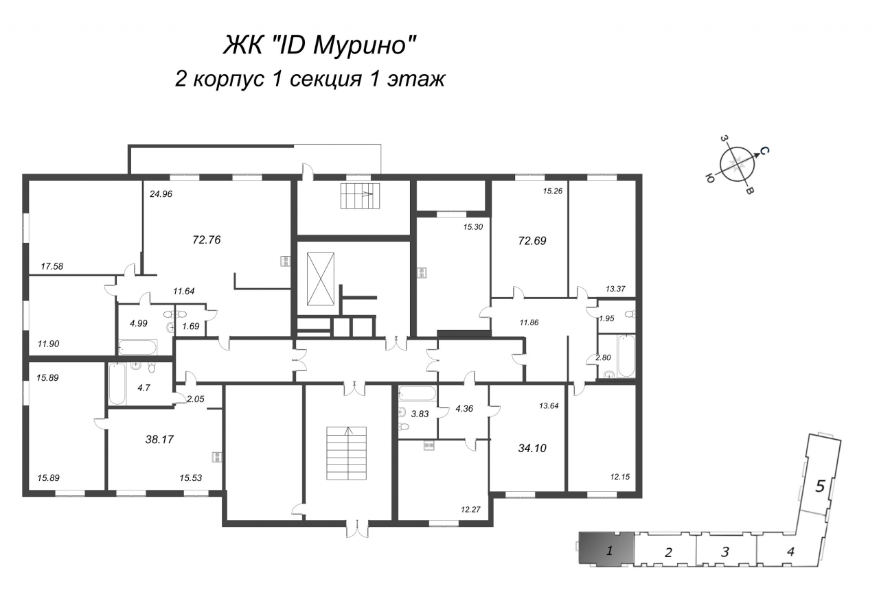 1-комнатная квартира (34м2) на продажу по адресу Воронцовский б-р— фото 2 из 4