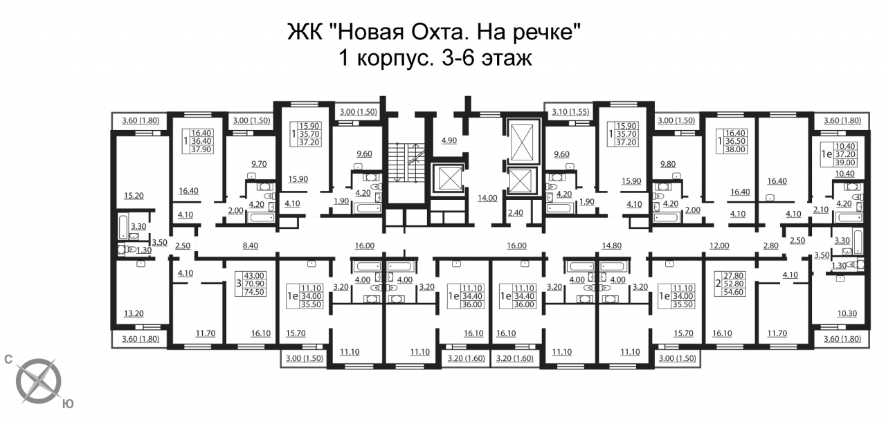 3-комнатная квартира (78м2) на продажу по адресу Муринская дор.— фото 3 из 5