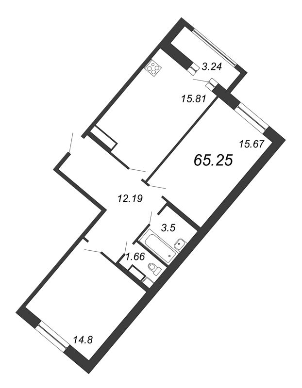 3-комнатная квартира (65м2) на продажу по адресу Глухарская ул.— фото 1 из 4