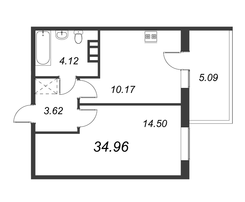 1-комнатная квартира (35м2) на продажу по адресу Ленинградское ш.— фото 1 из 4