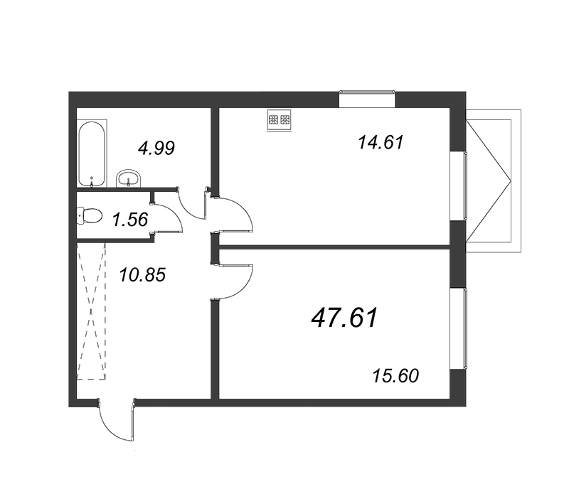1-комнатная квартира (48м2) на продажу по адресу Ленинградское ш.— фото 1 из 4