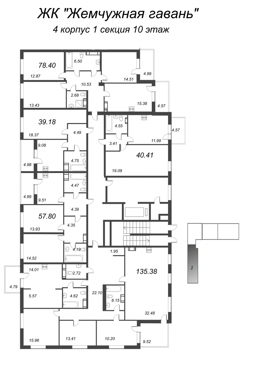 4-комнатная квартира (136м2) на продажу по адресу Петергофское ш.— фото 2 из 4