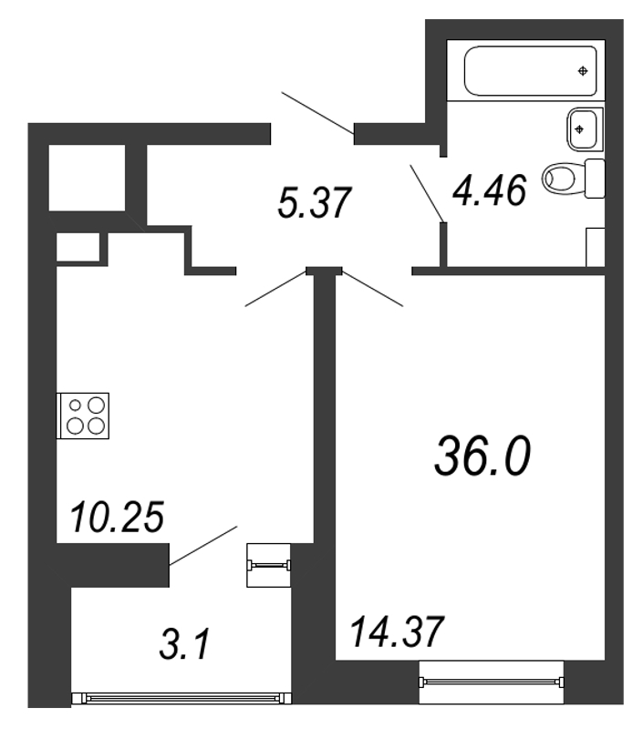 1-комнатная квартира (35м2) на продажу по адресу Московское ш.— фото 1 из 4