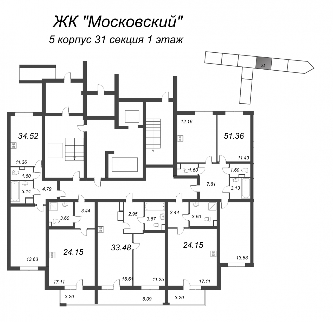 1-комнатная квартира (33м2) на продажу по адресу Пулковское ш.— фото 2 из 4