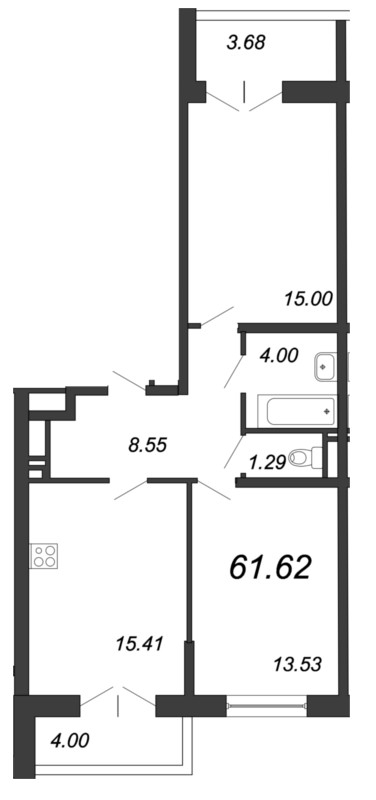 3-комнатная квартира (62м2) на продажу по адресу Александра Грина б-р— фото 1 из 4
