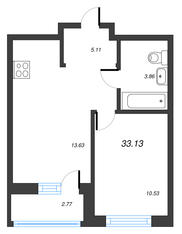 2-комнатная квартира (33м2) на продажу по адресу Покровская Дорога ул.— фото 1 из 4