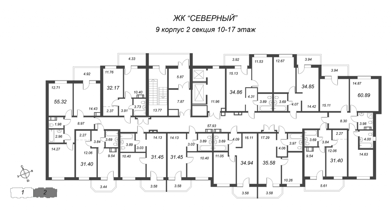 2-комнатная квартира (31м2) на продажу по адресу Шоссе в Лаврики ул.— фото 2 из 4