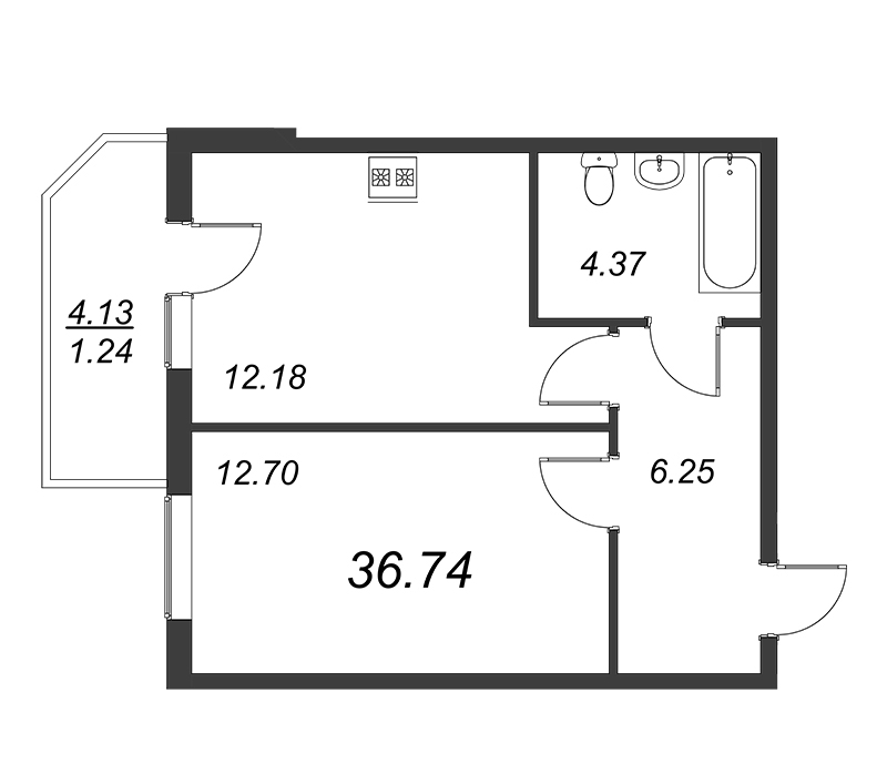 1-комнатная квартира (37м2) на продажу по адресу Ленинградское ш.— фото 1 из 4