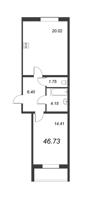 1-комнатная квартира (47м2) на продажу по адресу Ленинградское ш.— фото 1 из 4
