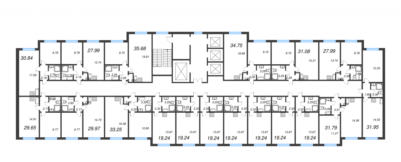 1-комнатная квартира (28м2) на продажу по адресу Муринская дор.— фото 2 из 4