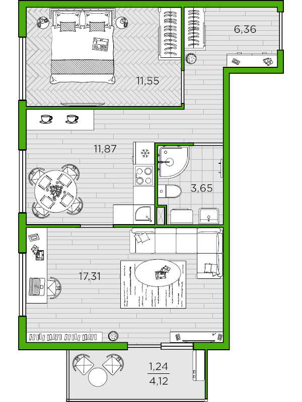2-комнатная квартира (52м2) на продажу по адресу Суздальское ш.— фото 1 из 4