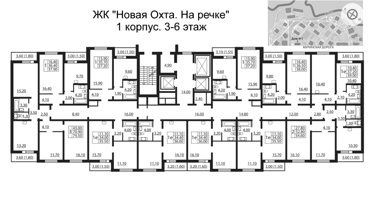 3-комнатная квартира (78м2) на продажу по адресу Муринская дор.— фото 2 из 5