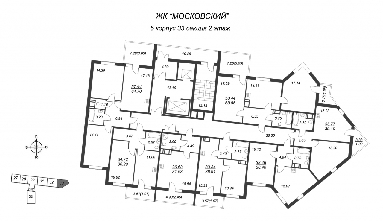 1-комнатная квартира (38м2) на продажу по адресу Пулковское ш.— фото 2 из 4