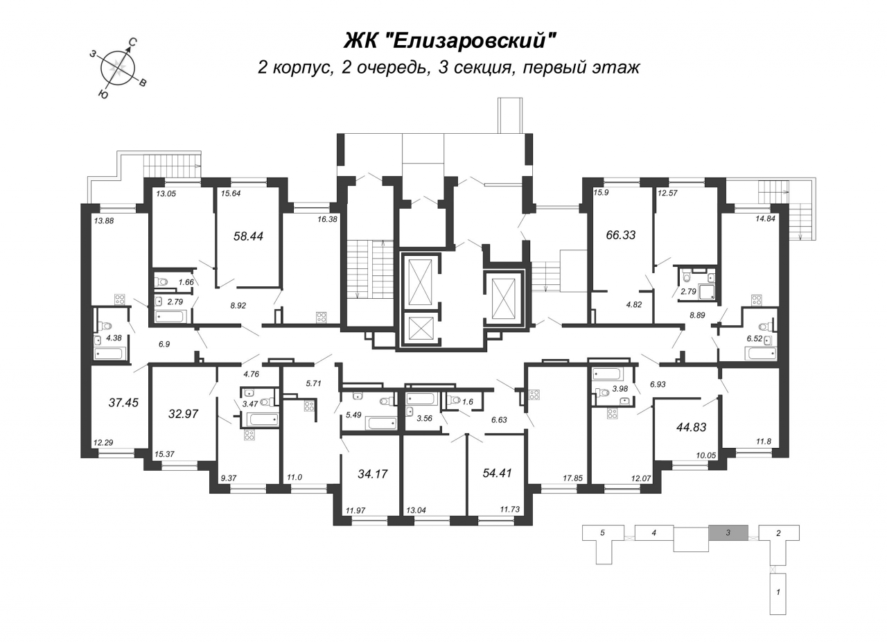 3-комнатная квартира (66м2) на продажу по адресу Невзоровой ул.— фото 2 из 4