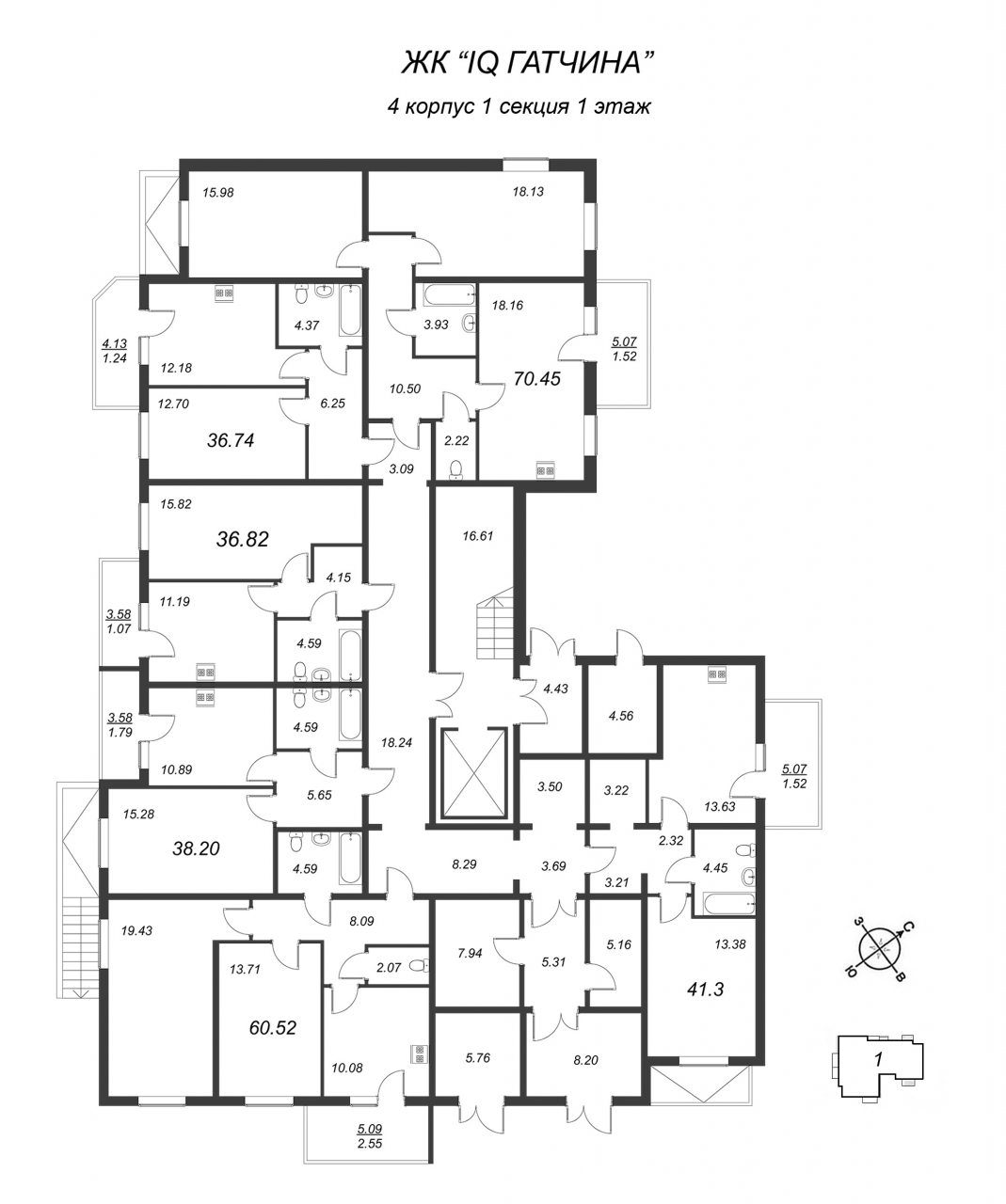 1-комнатная квартира (37м2) на продажу по адресу Ленинградское ш.— фото 2 из 4