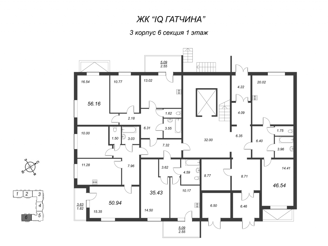 2-комнатная квартира (51м2) на продажу по адресу Ленинградское ш.— фото 2 из 4