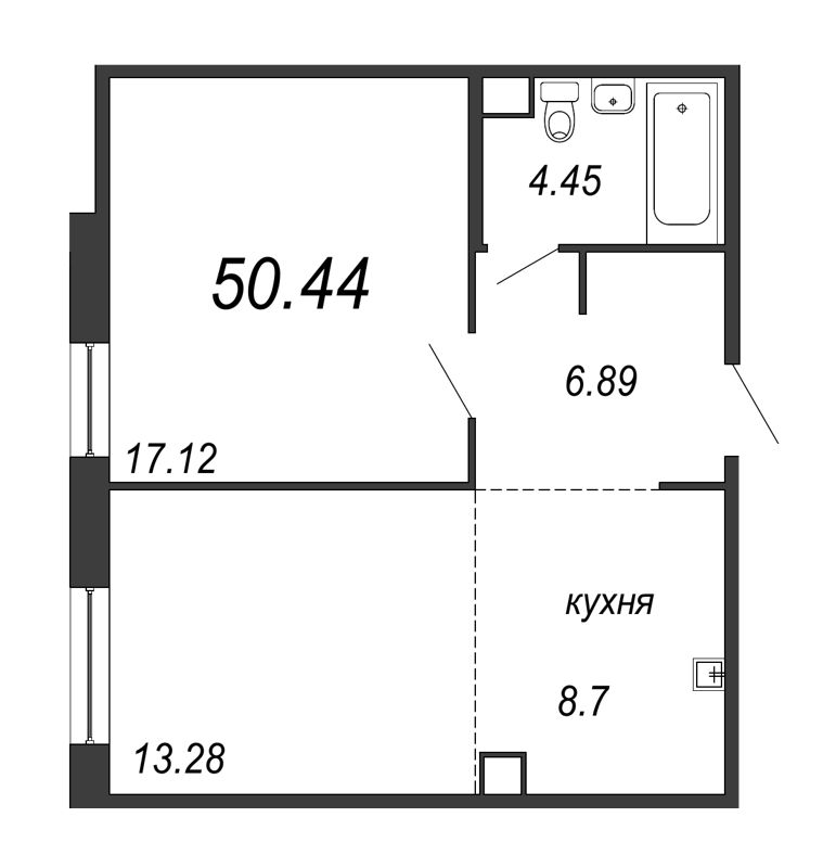 2-комнатная квартира (50м2) на продажу по адресу Магнитогорская ул.— фото 1 из 4