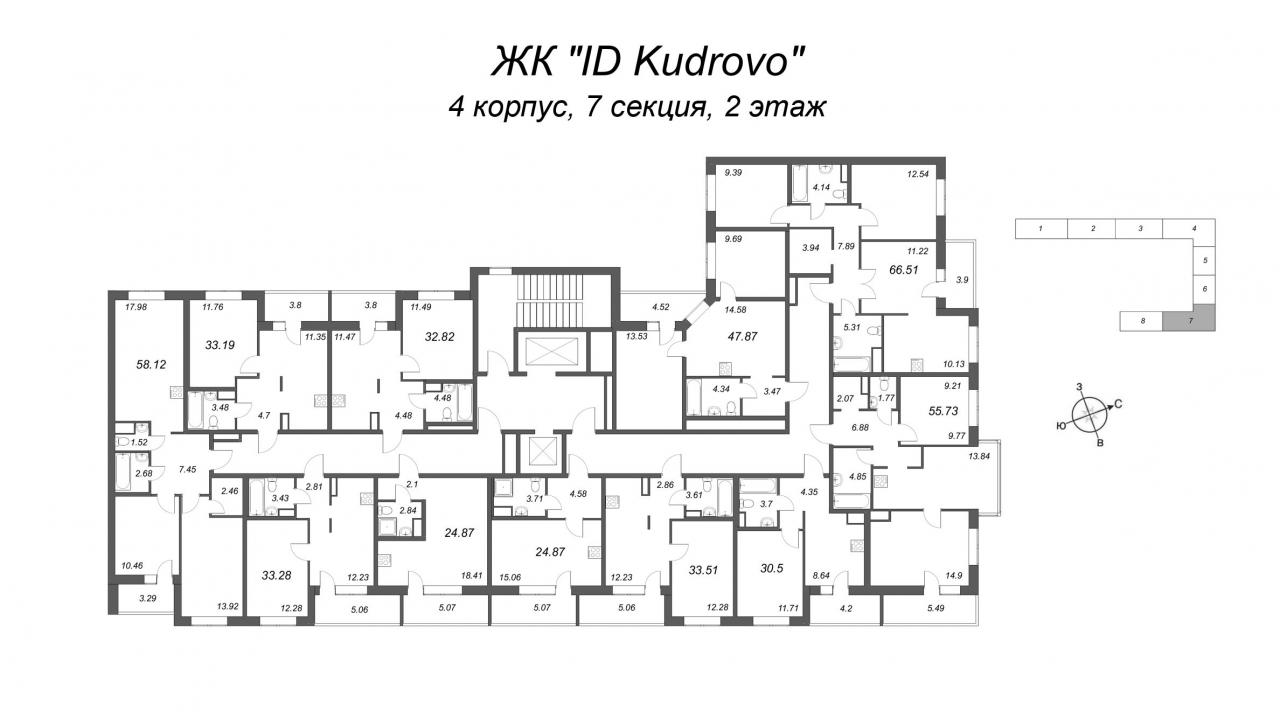 3-комнатная квартира (58м2) на продажу по адресу Строителей пр-кт— фото 2 из 4