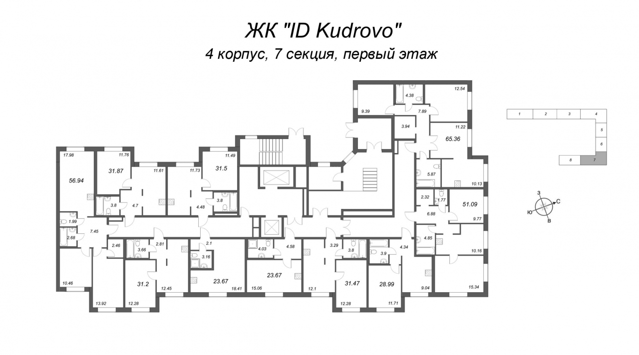2-комнатная квартира (31м2) на продажу по адресу Строителей пр-кт— фото 2 из 4