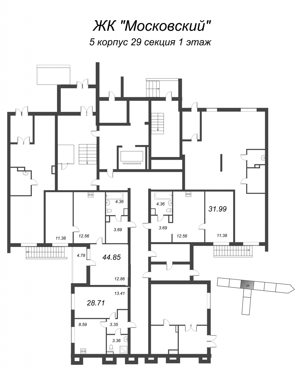 1-комнатная квартира (29м2) на продажу по адресу Пулковское ш.— фото 2 из 4