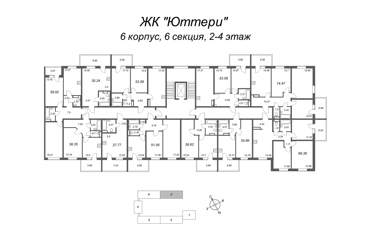 3-комнатная квартира (54м2) на продажу по адресу Понтонная ул.— фото 2 из 4