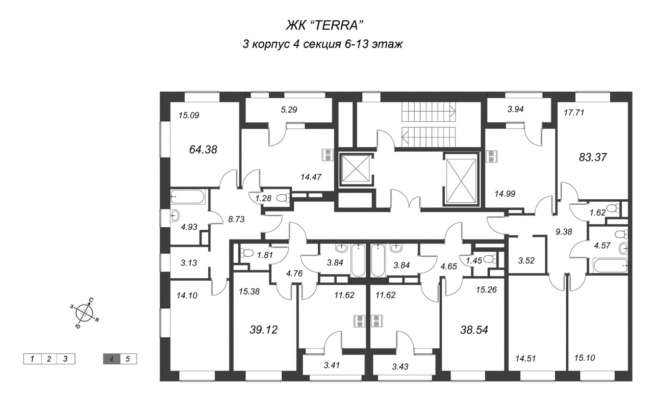2-комнатная квартира (64м2) на продажу по адресу Земледельческая ул.— фото 2 из 4