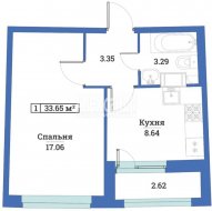 1-комнатная квартира (34м2) на продажу по адресу Мурино г., Авиаторов Балтики просп., 25— фото 2 из 25