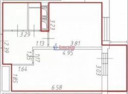 1-комнатная квартира (42м2) на продажу по адресу Кудрово г., Европейский просп., 8— фото 34 из 35