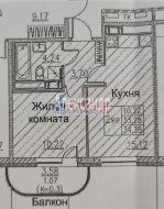 1-комнатная квартира (35м2) на продажу по адресу Бугры пос., Шекспира ул., 1— фото 18 из 19