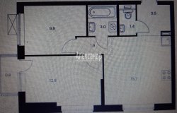 2-комнатная квартира (49м2) на продажу по адресу Новоселье пос., 1— фото 7 из 8