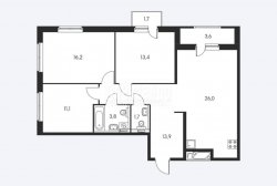 3-комнатная квартира (85м2) на продажу по адресу Орлово-Денисовский просп., 19— фото 40 из 45