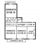 3-комнатная квартира (96м2) на продажу по адресу Кораблестроителей ул., 16— фото 22 из 23