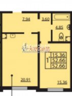 2-комнатная квартира (53м2) на продажу по адресу Кушелевская дор., 3— фото 7 из 19
