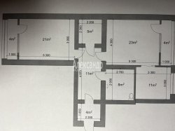 2-комнатная квартира (84м2) на продажу по адресу Коломяжский просп., 26— фото 14 из 16