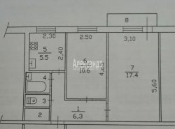 2-комнатная квартира (44м2) на продажу по адресу Всеволожск г., Александровская ул., 82— фото 2 из 10
