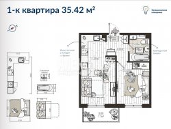 1-комнатная квартира (34м2) на продажу по адресу Новогорелово пос. (Виллозское с.п.), Современников ул, 17— фото 4 из 8