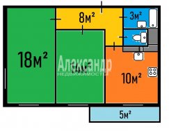 2-комнатная квартира (54м2) на продажу по адресу Героев просп., 25— фото 18 из 19