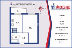 1-комнатная квартира (31м2) на продажу по адресу Шушары пос., Окуловская ул., 7— фото 14 из 19