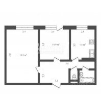2-комнатная квартира (52м2) на продажу по адресу Колпино г., Московская ул., 3— фото 22 из 24