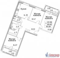 3-комнатная квартира (93м2) на продажу по адресу Плесецкая ул., 4— фото 2 из 7
