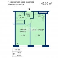 1-комнатная квартира (42м2) на продажу по адресу Черной Речки наб., 5— фото 3 из 14