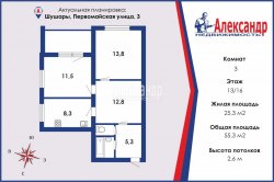 3-комнатная квартира (55м2) на продажу по адресу Шушары пос., Первомайская ул., 3— фото 2 из 42